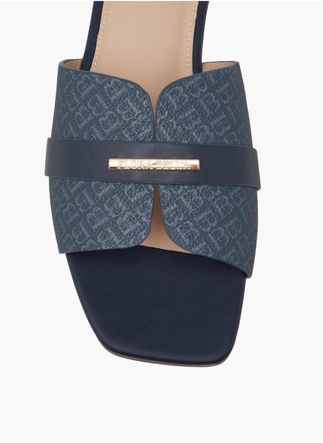 Flora Bella By Shoexpress Women Monogram Print Slip-On Sandals  - Image 4