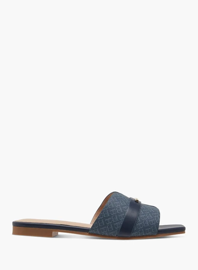 Flora Bella By Shoexpress Women Monogram Print Slip-On Sandals