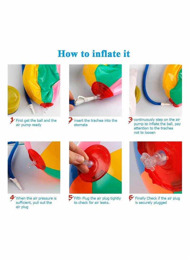واي آند دي Inflatable Beach Ball, 10 PCS Classic Rainbow Color Beachball, Summer Water Toy, Birthday Pool Party Favors Fun Play Beachball Game for Kid Boys Girls 8 to 12 Inches from Inflated Deflated - Image 5