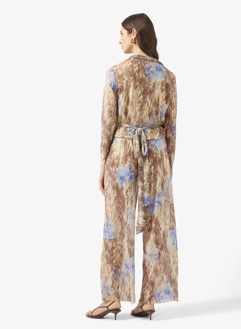 ايلا طقم بلوزة وبنطلون مطبوع