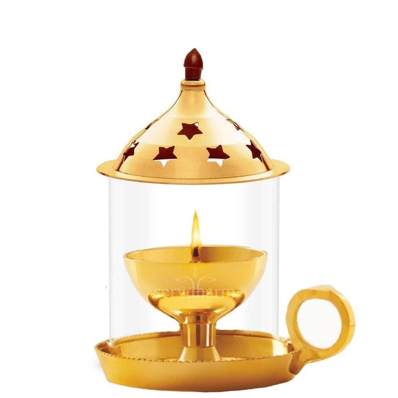 ServDharm Brass Akhand Diya Large 65 Inches 40 ml Oil Capacity - Image 1