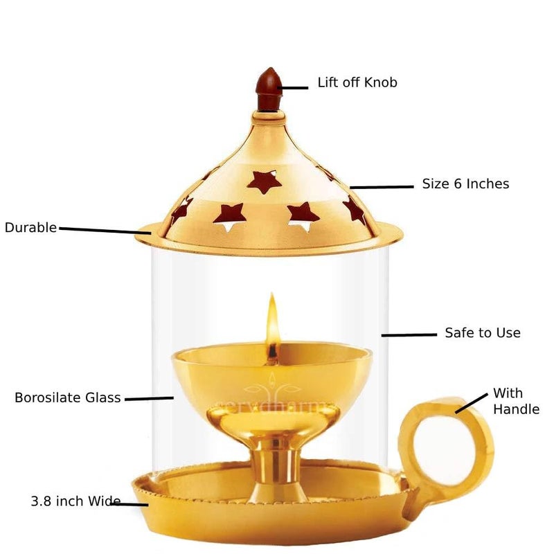 ServDharm Brass Akhand Diya Large 65 Inches 40 ml Oil Capacity - Image 3