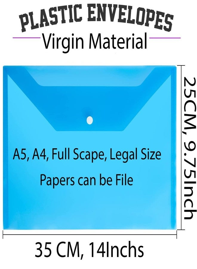 حقيبة تخزين ملفات وشهادات بحجم A4 و FS Legal من Shining Zon، متعددة الألوان، مزودة بزر كبس، مصنوعة من البلاستيك الشفاف لحفظ الأوراق والقرطاسية - عبوة من 10 قطع - Image 2