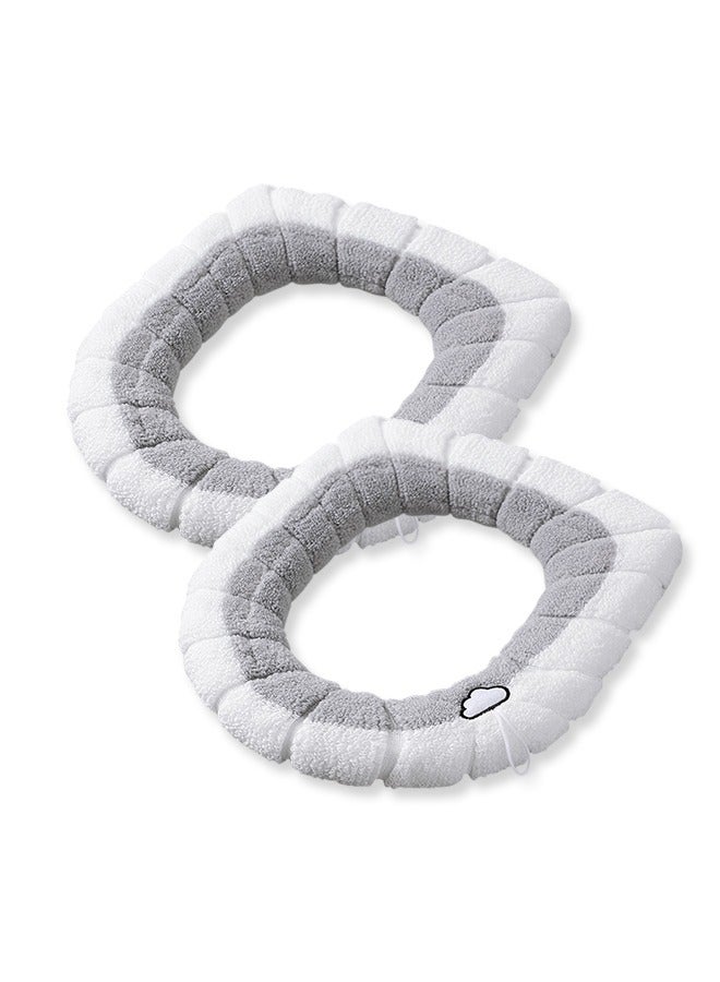 Plush Toilet Pad Toilet Seat Cover with Carrying Handle Set of 2