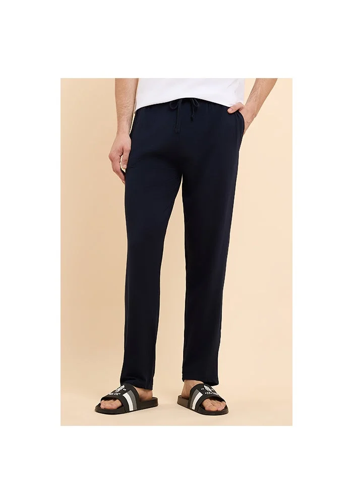 أر أند بي Solid Lounge Pants with Drawstring Waist