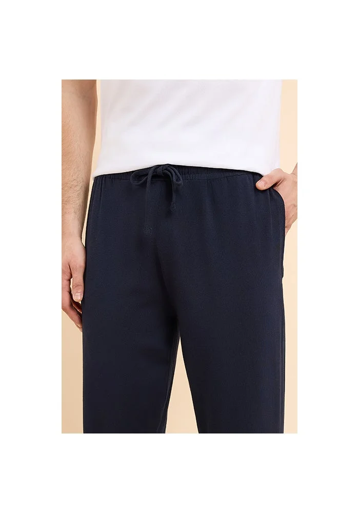 R&b  Solid Lounge Pants with Drawstring Waist for Men | Best Price UAE