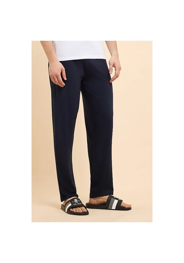 R&b  Solid Lounge Pants with Drawstring Waist for Men | Best Price UAE