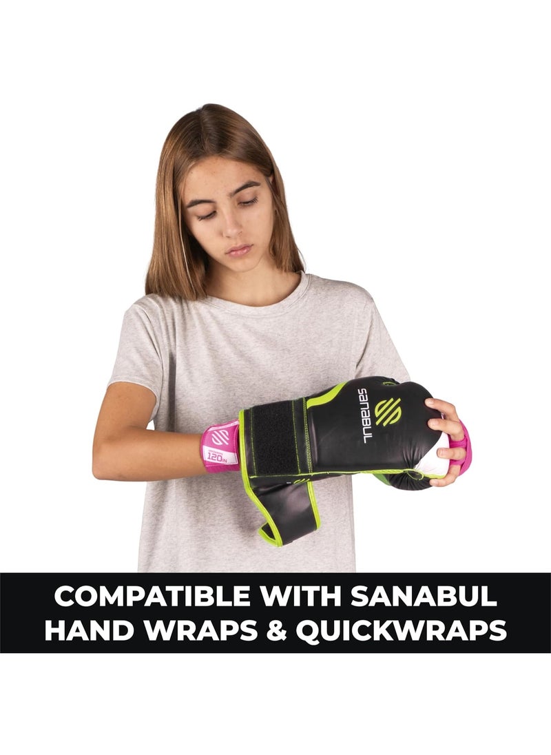 Sanabul  - Essential Gel Boxing Gloves | Pro-Tested Kickboxing Gloves for Men and Women | Ideal for Boxing, MMA, Muay Thai, and Heavy Bag Training Black/Green - Image 1