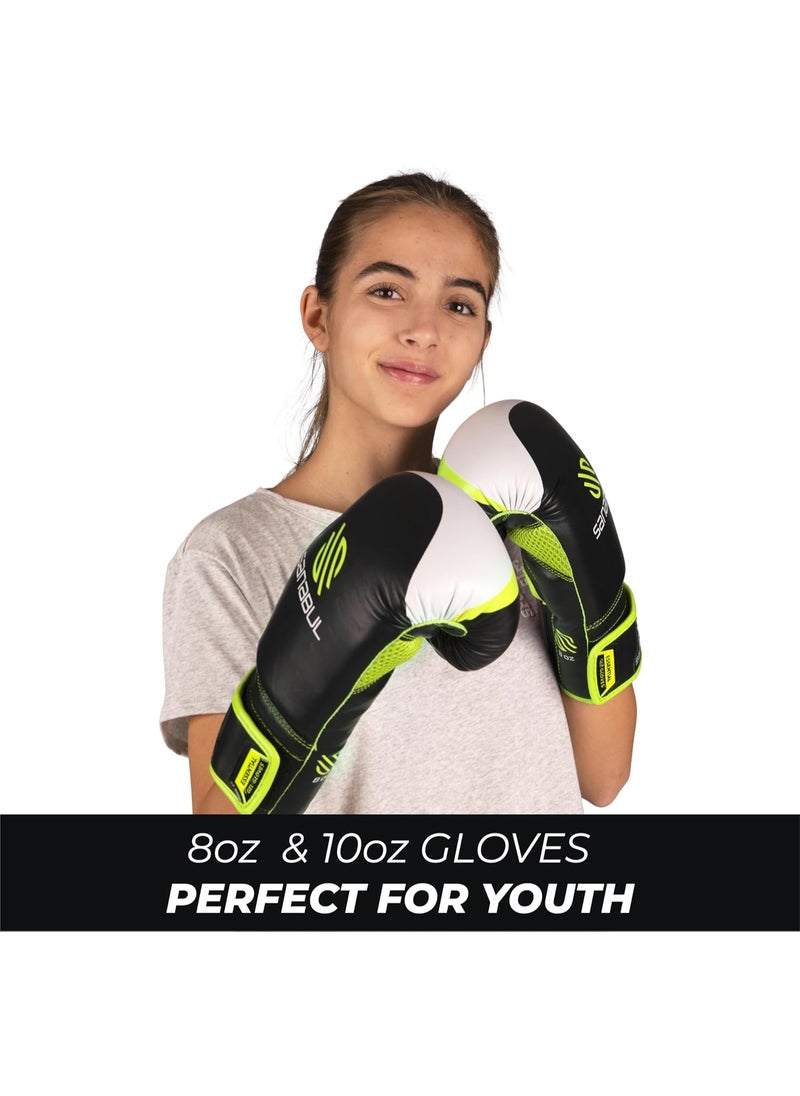 Sanabul  - Essential Gel Boxing Gloves | Pro-Tested Kickboxing Gloves for Men and Women | Ideal for Boxing, MMA, Muay Thai, and Heavy Bag Training Black/Green - Image 1