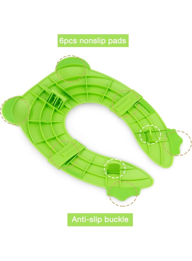 PandaEar Folding Travel Toilet Seat Cover for Children and Potty Training - Portable Silicone Seat for Toddlers, Boys & Girls With Non-Slip Pads - Recyclable - Image 3