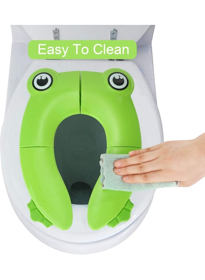 PandaEar Folding Travel Toilet Seat Cover for Children and Potty Training - Portable Silicone Seat for Toddlers, Boys & Girls With Non-Slip Pads - Recyclable - Image 4