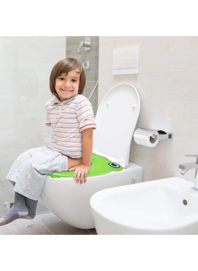 PandaEar Folding Travel Toilet Seat Cover for Children and Potty Training - Portable Silicone Seat for Toddlers, Boys & Girls With Non-Slip Pads - Recyclable - Image 5