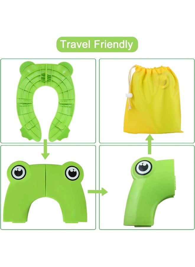 PandaEar Folding Travel Toilet Seat Cover for Children and Potty Training - Portable Silicone Seat for Toddlers, Boys & Girls With Non-Slip Pads - Recyclable - Image 2