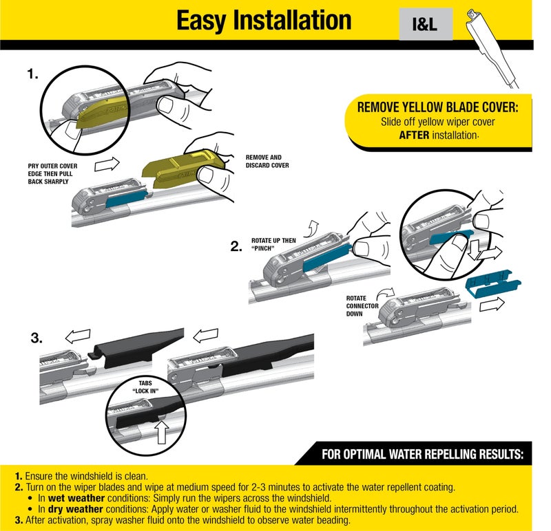 Rain-X Latitude Water Repellency 2-n-1 Wiper Blades | 24 Inch Size | Pack of 1 | Enhanced Driving Visibility | Water Repellent Technology | Long Lasting | Superior to Traditional Blades - Image 3