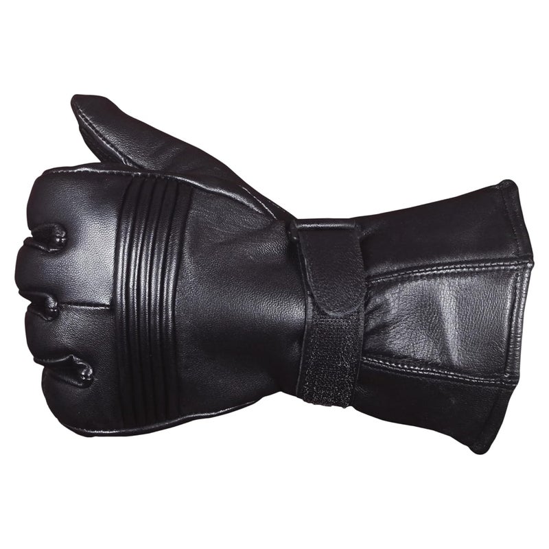 WILDSTICH Full Finger Solid Premium Leather Gloves for Winter and Hand Protective Bike Riding Leather Gloves for Men and Women - Image 2