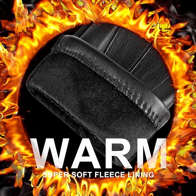 WILDSTICH Full Finger Solid Premium Leather Gloves for Winter and Hand Protective Bike Riding Leather Gloves for Men and Women - Image 3