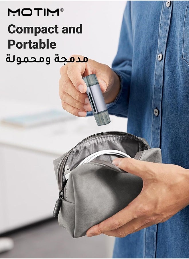 موتيم - قارئ بطاقات SD USB 2.0/USB C OTG ذو فتحة واحدة لبطاقة الذاكرة SD قارئ بطاقة SD، USB 2.0/USB C OTG محول بطاقة الذاكرة بفتحة واحدة لأجهزة iPhone 16/15/14/13/12/11، و2022-2016 MacBook Pro 13/15/16، وM1 M2 Mac Air، وiPad Pro، وSurface، وDell XPS، وSamsung، وHuawei، وSony، وغيرها - Image 1