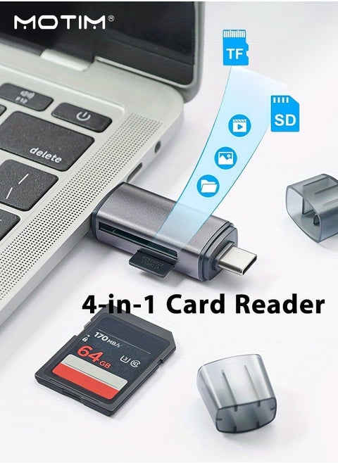 قارئ بطاقات SD USB 2.0/USB C OTG ذو فتحة واحدة لبطاقة الذاكرة SD قارئ بطاقة SD، USB 2.0/USB C OTG محول بطاقة الذاكرة بفتحة واحدة لأجهزة iPhone 16/15/14/13/12/11، و2022-2016 MacBook Pro 13/15/16، وM1 M2 Mac Air، وiPad Pro، وSurface، وDell XPS، وSamsung، وHuawei، وSony، وغيرها