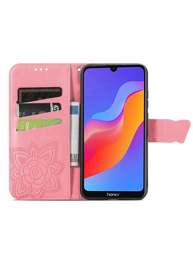 Green Tiger Case For Honor 8A Butterfly Love Flower Embossed Leather Phone Case - Image 3