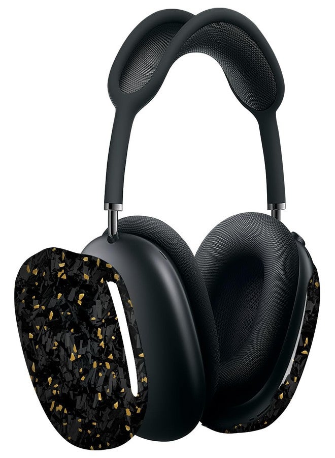 MONOCARBON Real Carbon Fiber Case for AirPods Max (2024/2020), Military-Grade Protective Hard Cover for Apple Max Headphones, Unique Forged Glossy, Scratch-Resistant, Essential Accessories-Gold - Image 1