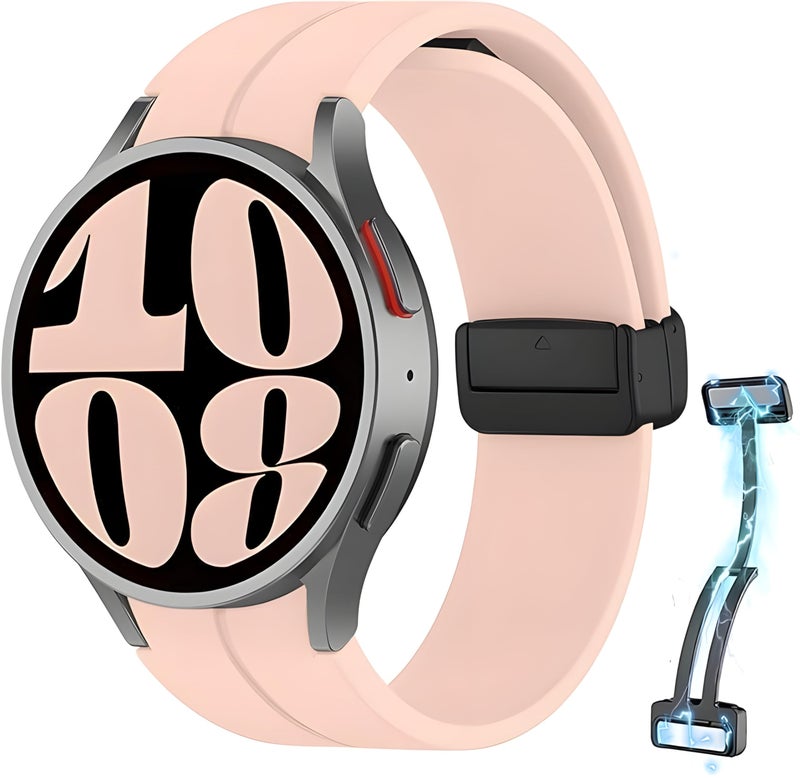 Next Store Magnetic Silicone Strap Compatible with Samsung Galaxy Watch 6 Classic/5 Pro/Watch 7 FE/4/6/5 – Secure No-Gap Buckle Band (47/43/45/44/40/46/42mm) - Image 2