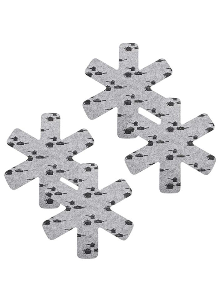 Excefore Pot and Pan Protectors 4pcs Larger Thicker Pot Dividers Pads/Stacking Pan Protectors/Pan Separators Pads for Protecting and Separating Pots and Pans Prevent Scratching Separate and Marring - Image 1