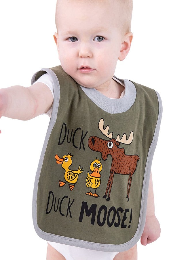 Lazy One LazyOne Animal-Print Baby Bibs, Infant Bibs, Cute Baby Shower Gifts, One Size, Pack of 2 (Duck Duck Moose, Moosey Eater) - Image 2