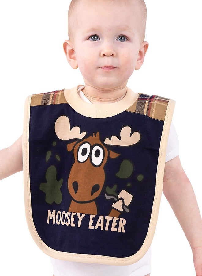 Lazy One LazyOne Animal-Print Baby Bibs, Infant Bibs, Cute Baby Shower Gifts, One Size, Pack of 2 (Duck Duck Moose, Moosey Eater) - Image 3