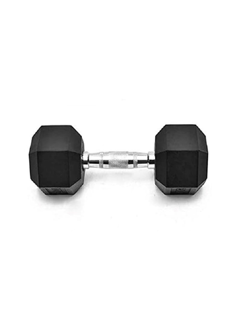 Huitich Gym Fitness Equipment Rubber Hex Dumbbell 1 Pc Black 10kg - Image 2