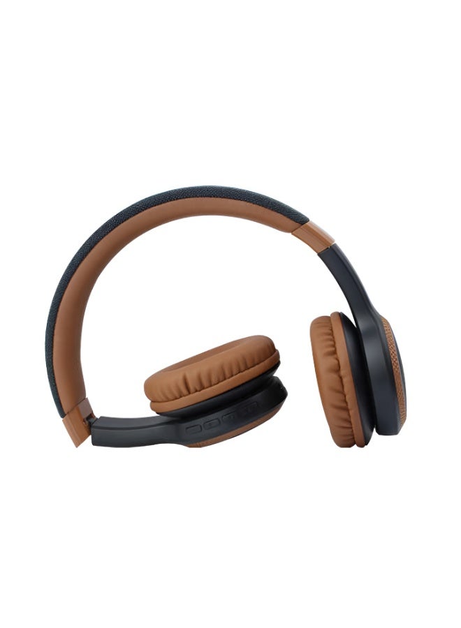 Kisonli KISONLI A6 Bluetooth and AUX Headphones with Memory Card Support, 20 Hours of Playback – Foldable – 400mAh Battery-BROWN  - Image 2