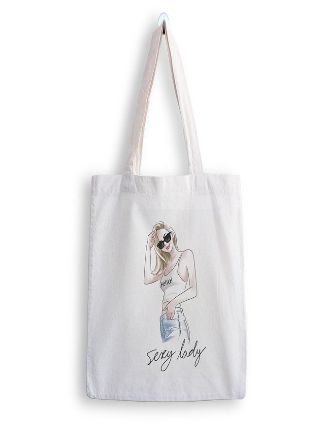 ARTBUG Tote Bag for Women with zip, Aesthetic Canvas tote bag for college girls, office, stylish and reusable - Sexy Lady - D No - 258 - Image 1