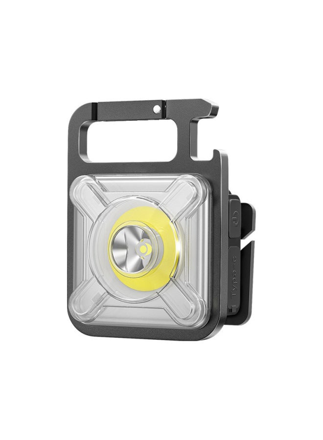 Multi-function Key Chain Lamp Mini Bright Cap Clip Lamp Outdoor Emergency Work Lamp Head Wearing Flashlight Headlamp-Product Specifications:Keychain Light + USB Line + Head Rope + Color Box  - Image 1