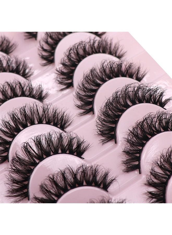 Ahrikiss Fake Eyelashes,False Eyelashes Fluffy Russian Strip Lashes Natural Look Eyelashes Like Fake Lashes Extension 10 Pairs(D04) 
