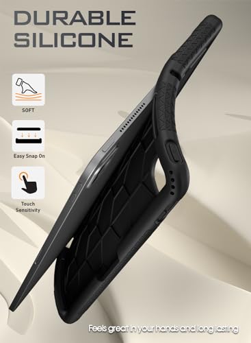 Poetic TurtleSkin Case for iPad Pro 11 Inch 2024 M4 5th Gen, Heavy Duty Shockproof Rugged Kids Friendly Drop Protection Silicone Cover Case, Black - Image 5