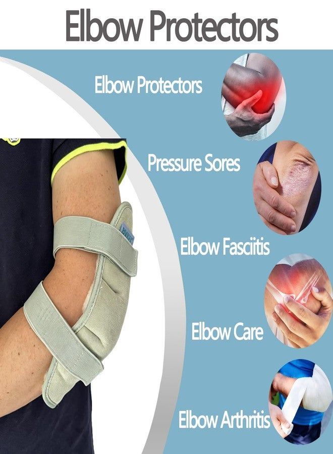 BIVIKEY 1 Pcs Supe Soft Australian Sheepskin Elbow Pressure Sores Protector Elbow Pads Cushion Adjustable Suitable for Office Home Elderly Care and Medical Institutions Unisex Green - Image 2