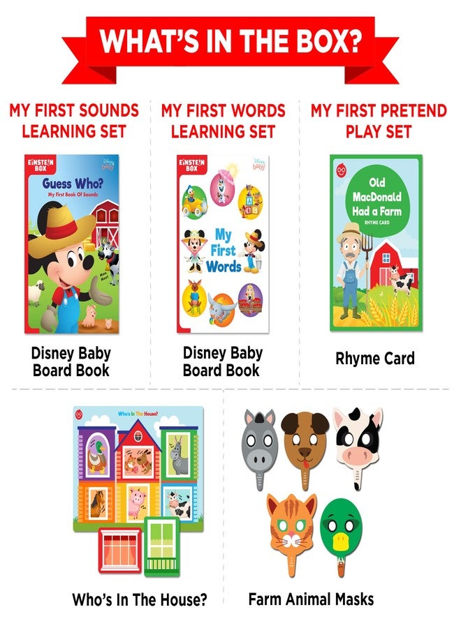 Einstein Box Disney Toy & Gift for 1+ Year Old Boys, Girls & Toddler | Board Books, Early Learning & Development with Mickey & Minnie Mouse | Disney Baby Gifts for 1 Year Old (1 Box Set) - Image 2