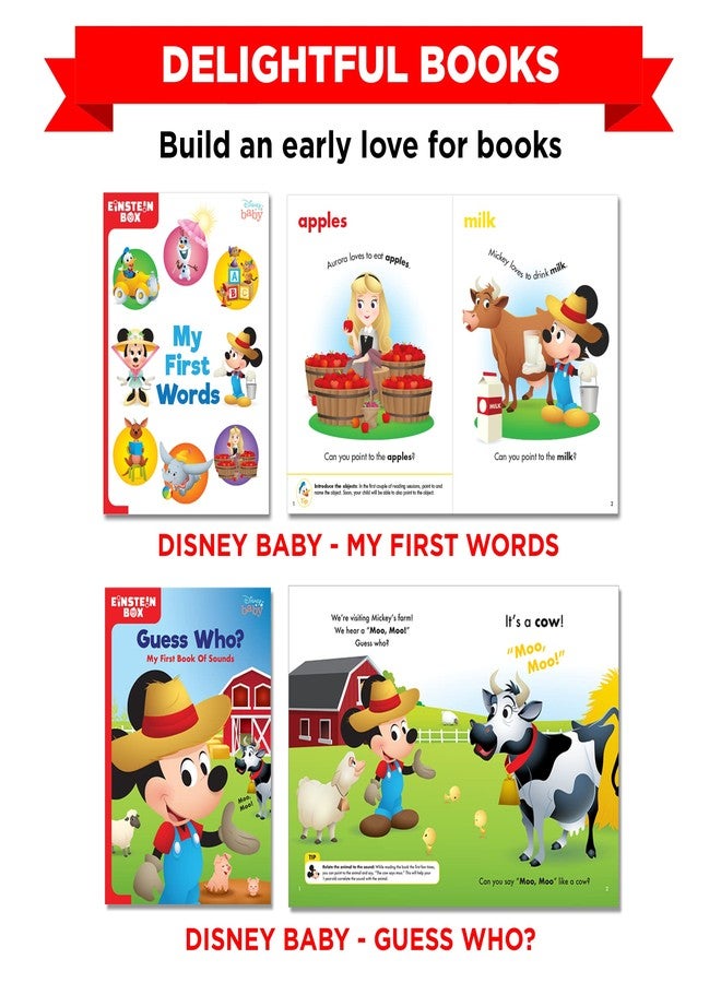 Einstein Box Disney Toy & Gift for 1+ Year Old Boys, Girls & Toddler | Board Books, Early Learning & Development with Mickey & Minnie Mouse | Disney Baby Gifts for 1 Year Old (1 Box Set) - Image 3
