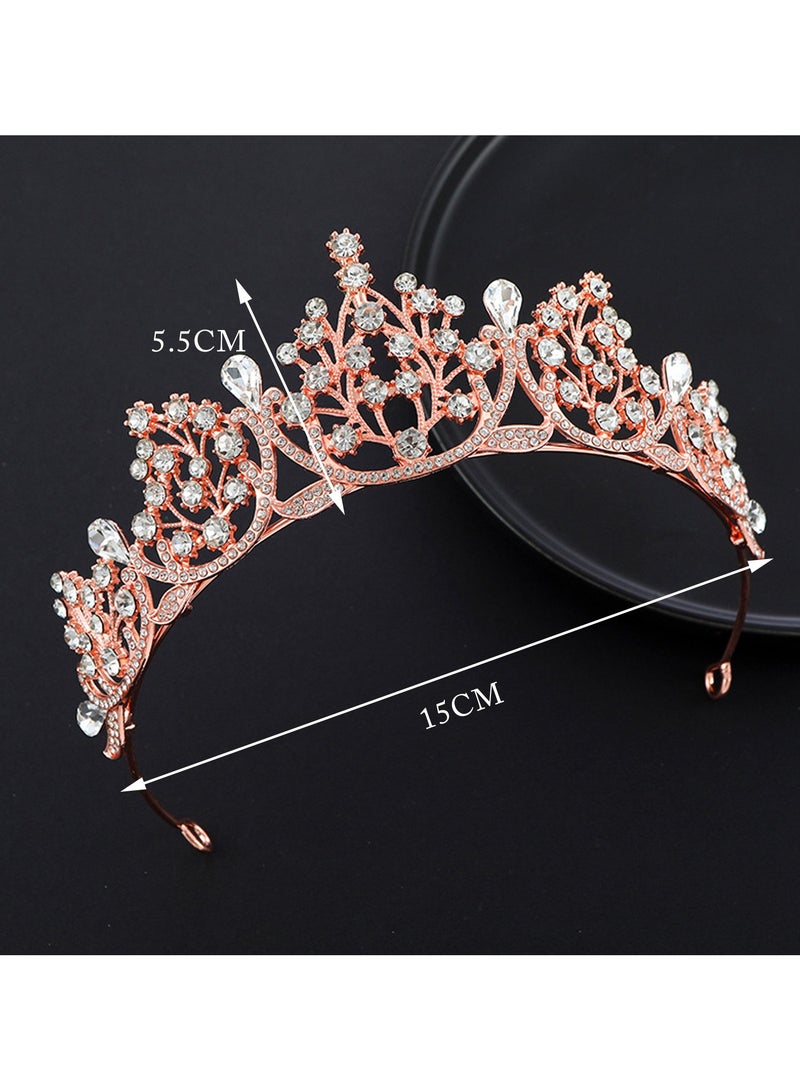 تاج من الكريستال تاج كريستال عيد ميلاد أميرة حفلة رقص زفاف إكسسوارات شعر زفاف تاج ماسي - Image 2