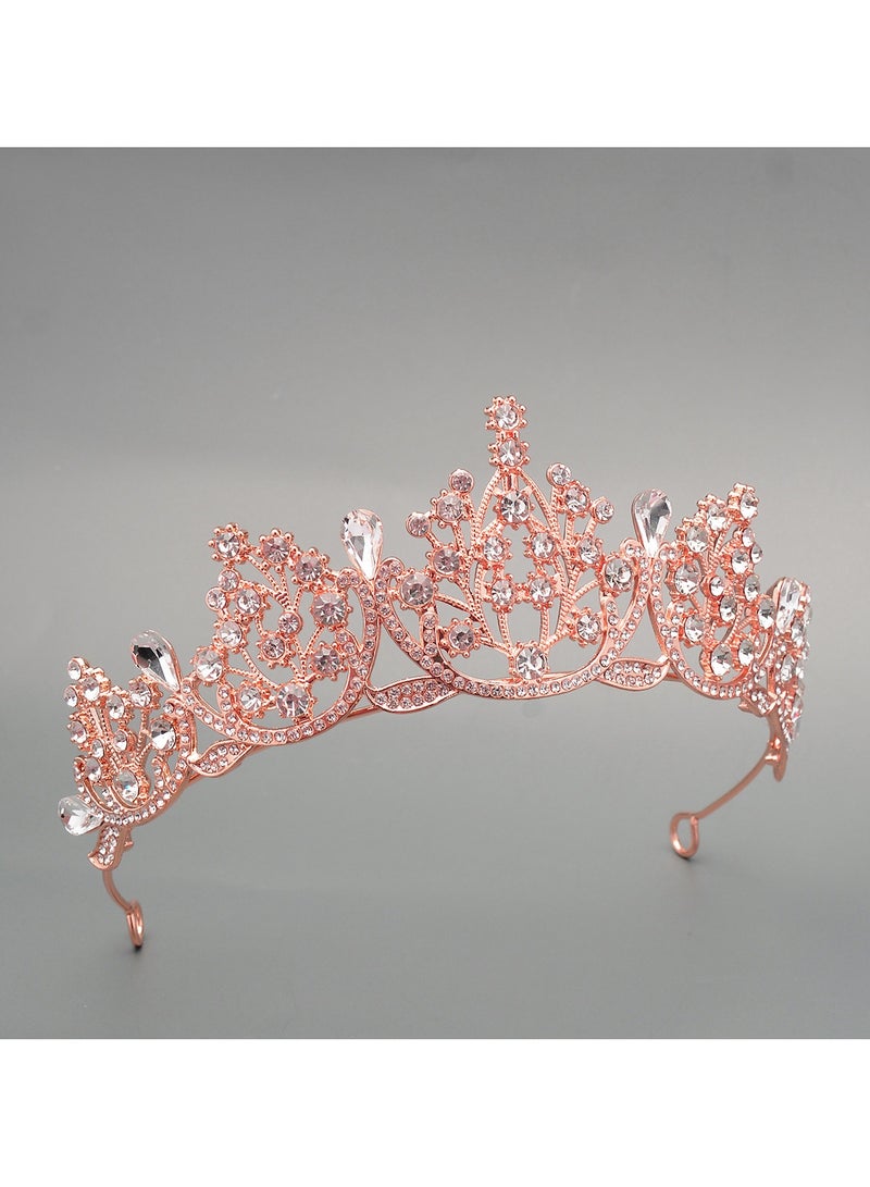 تاج من الكريستال تاج كريستال عيد ميلاد أميرة حفلة رقص زفاف إكسسوارات شعر زفاف تاج ماسي - Image 4