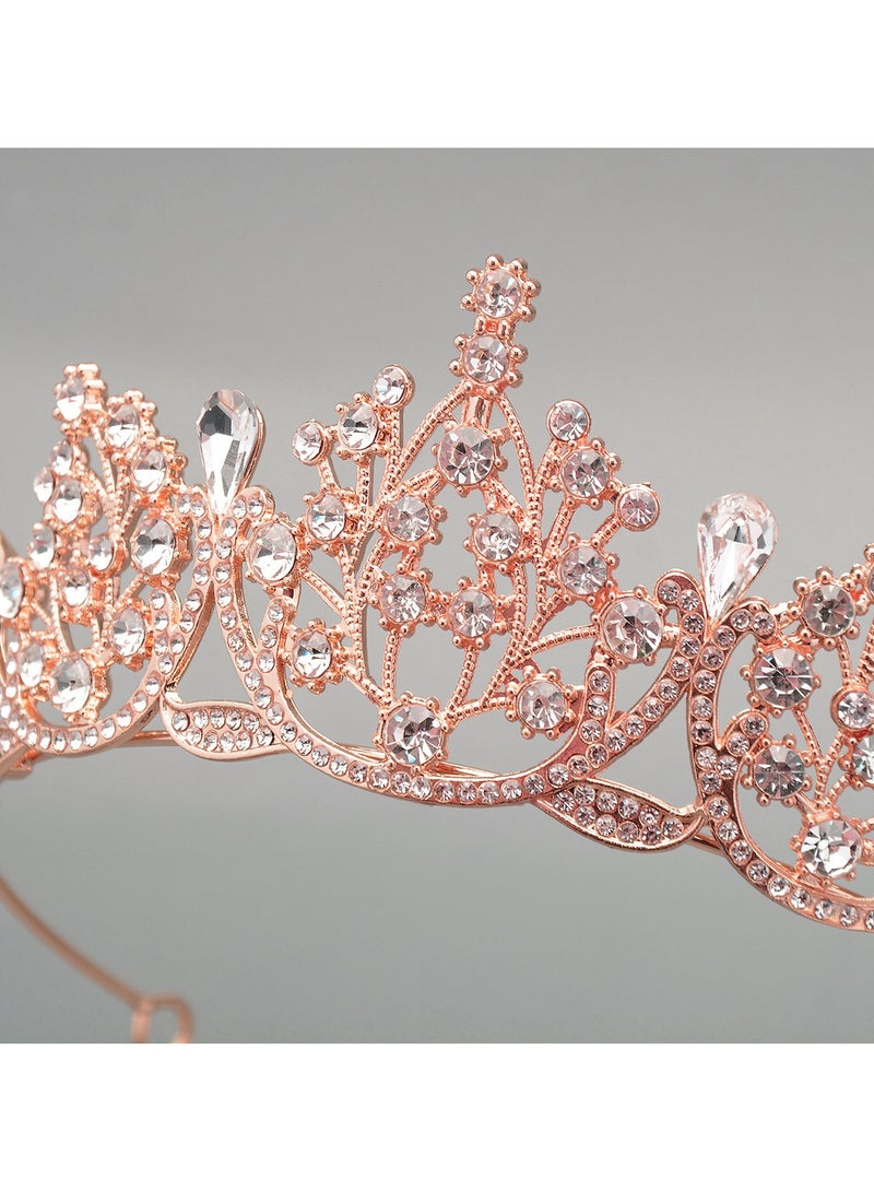 تاج من الكريستال تاج كريستال عيد ميلاد أميرة حفلة رقص زفاف إكسسوارات شعر زفاف تاج ماسي - Image 3
