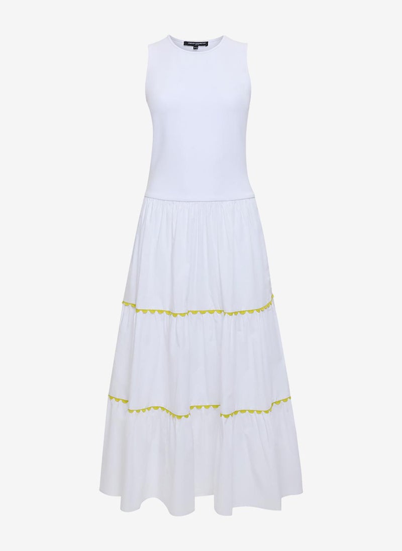 French Connection Women's Kayle Mix Tiered Ric Rac White Midi Dress - Image 5