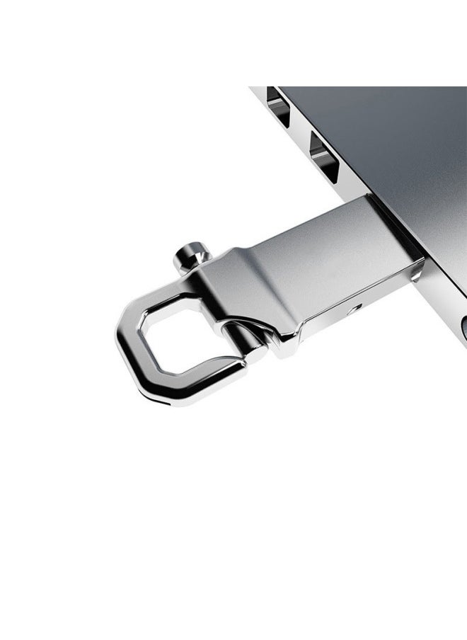 Metal High-speed USB Flash Drive 8G - 128G Fast Waterproof And Shockproof USB Flash Drive Mass Storage Multi-capacity Optional-Color:Silver-Capacity:8G  - Image 2