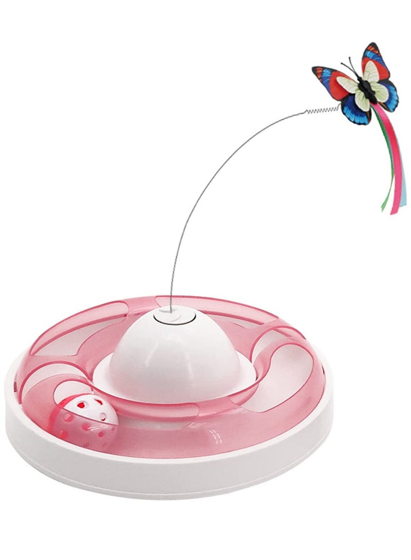 LIMOS Cat Toys for Indoor Cats Automatic Electronic Rotating Butterfly with Roller Tracks Ball Exercise Hunting Toy Games Funny Gifts for Kitten Pet Cat Supplies - Image 1