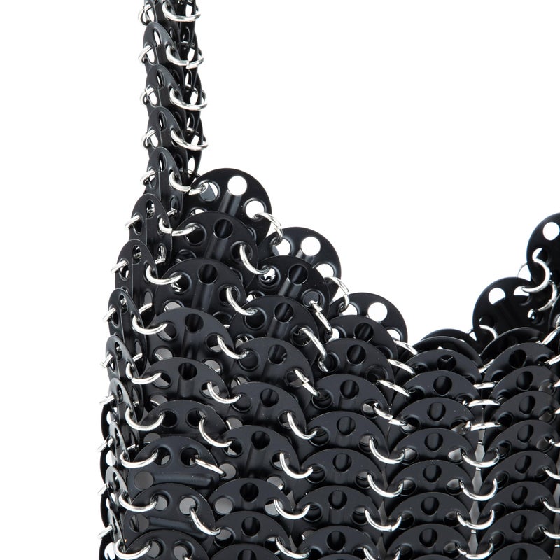 Abvokury Women's Metallic Disc Party Handbag - Metal Sequin Top Handle Bag for Parties - Image 3