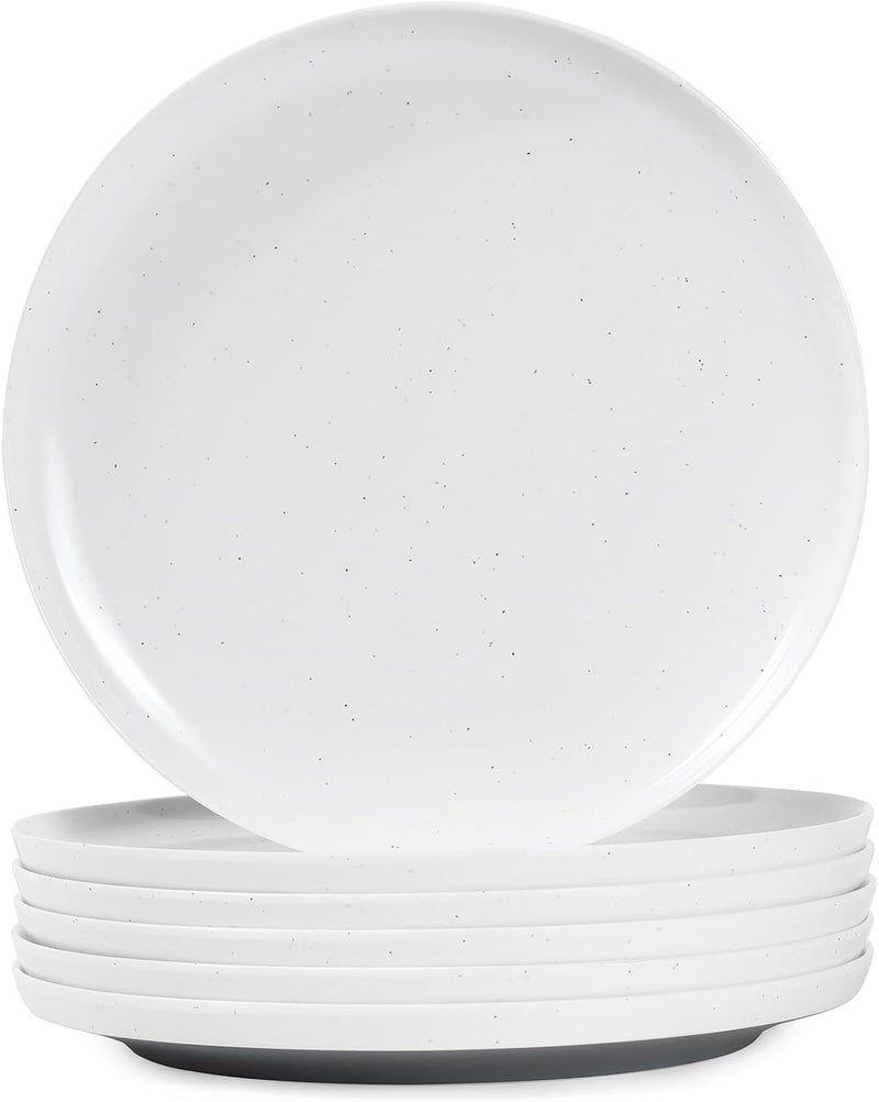 Webbylee Melamine Dessert Plates Set of 675 Serving Durable Dishes Perfect for Kitchen Outdoor UseDurable Small Plates for SaladWhite  Grey - Image 1