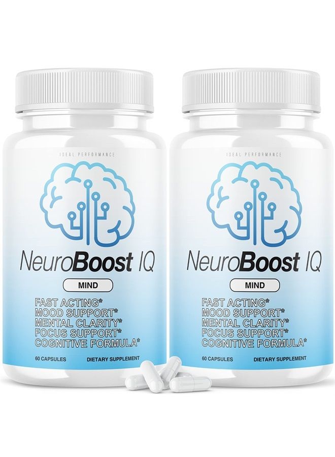 IDEAL PERFORMANCE (2 Pack) Neuro Boost IQ Supplement Brain Pills Mind Ben Carson Neurobooster Neuroboostiq (120 Capsules)  - Image 1