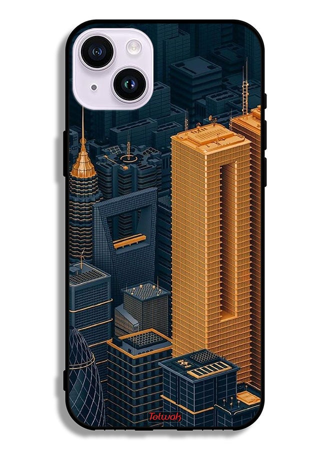 Tolwak Apple iPhone 14 Protective Case Buildings Art - Image 2
