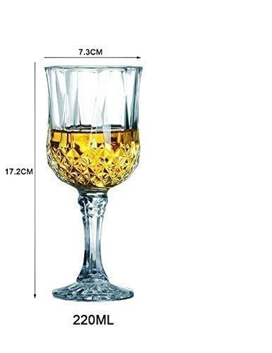 Ezalla Crystal Clear Wine Glasses Set of 6 Pcs 180 ml Red Wine Glass Lead Free Premium Glass - Image 4