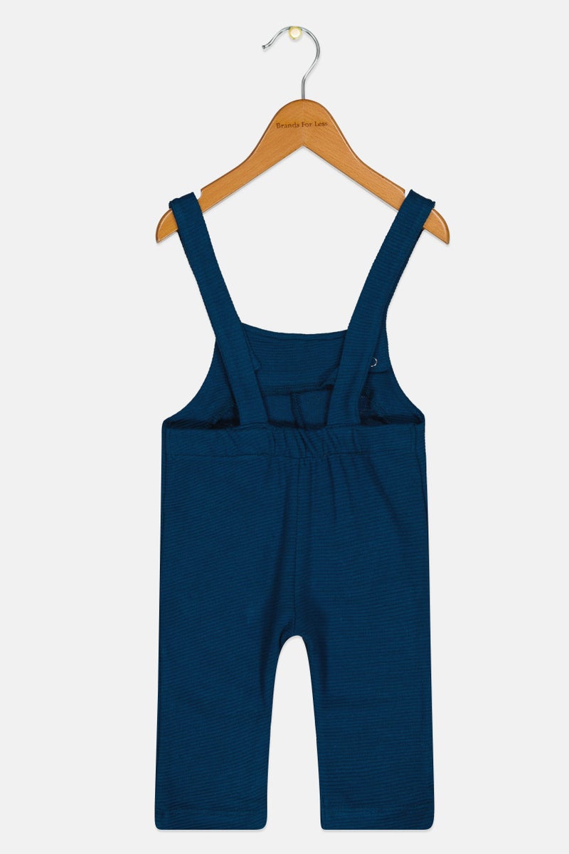 Sinsay Toddlers Boys Square Neck Textured Overall, Navy Blue - Image 3