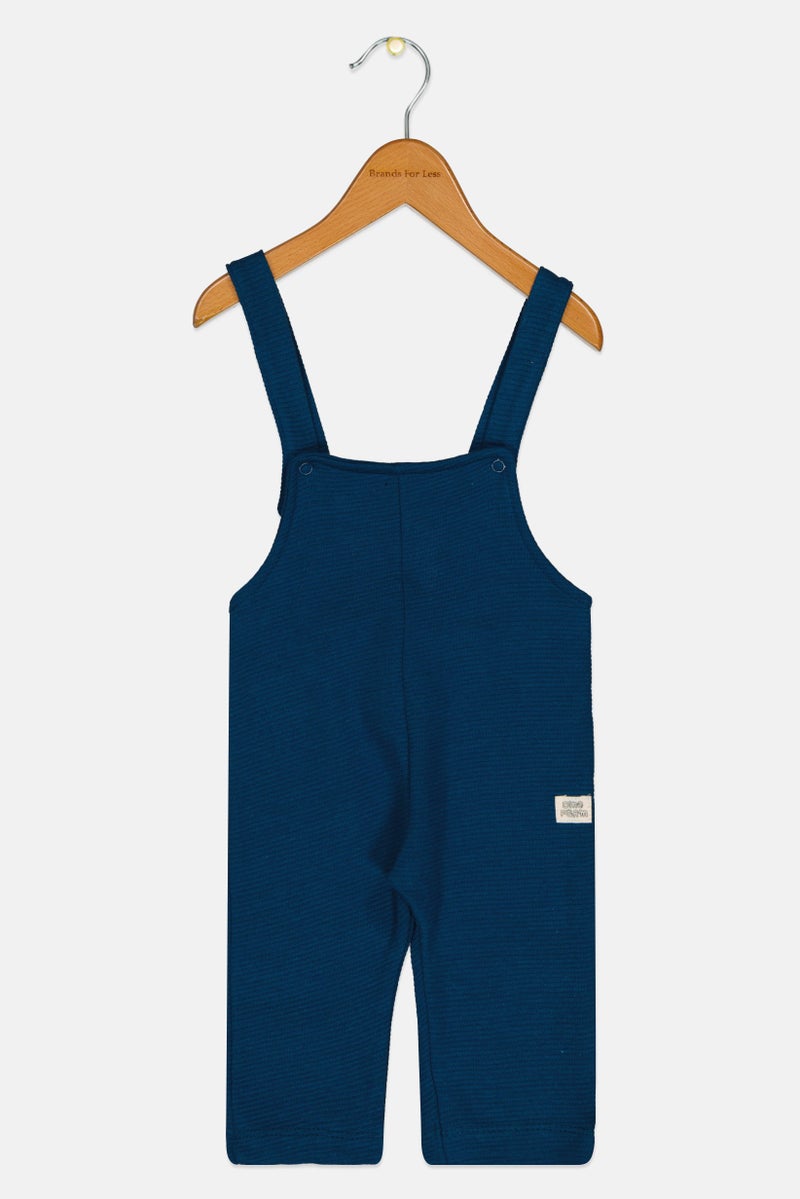 Sinsay Toddlers Boys Square Neck Textured Overall, Navy Blue - Image 2